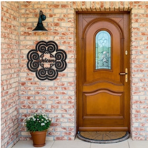 Elephant footprint with Welcome metal decor signs