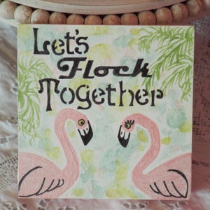Valentine&#39;s Sign / Flamingo Sign / Valentine&#39;s Day Decor / Tiered Tray Sign