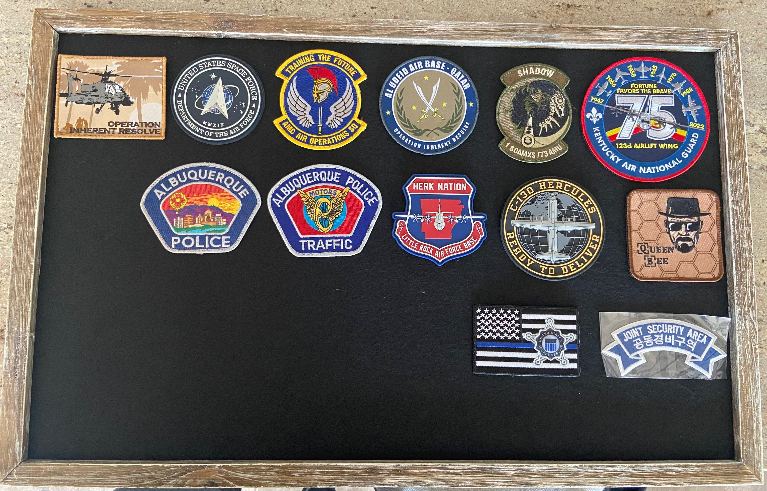 Patch Board Military Shadow Box