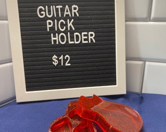 Guitar Pick Holder Case, musician gift, guitarist gift, guitar, small box, resin box, resin guitar