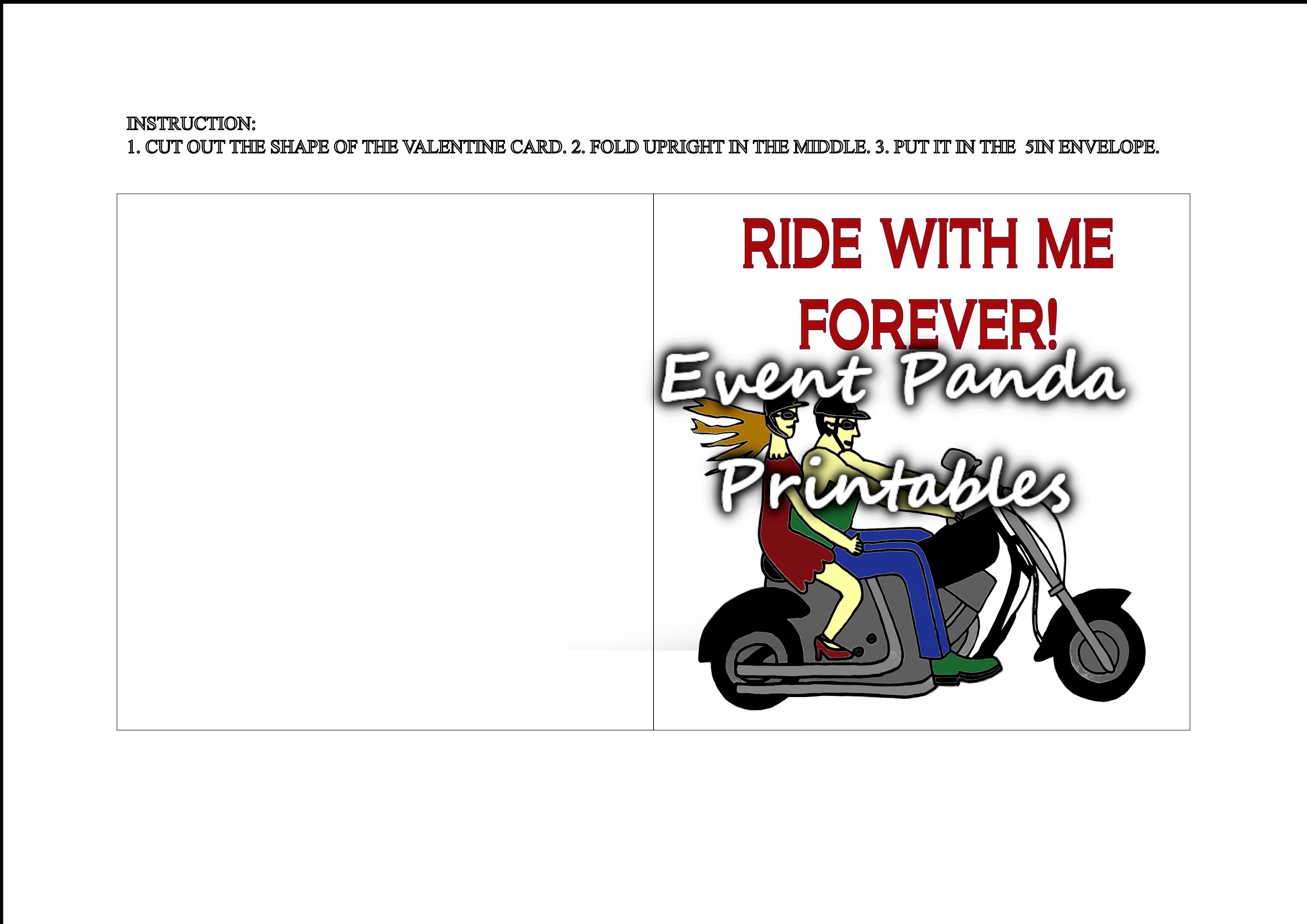 Valentines Card Ride with me forever Couple on Motorcycle For Etsy