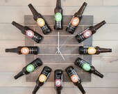Personalized beer bottle clock. Bottle clock KIT. Man cave decor gift for him. Large wood wall clock for home decor or garage.