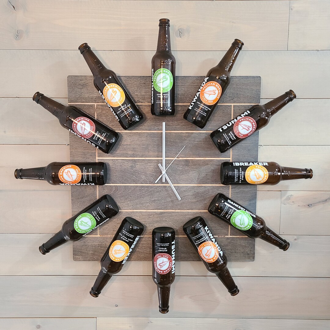 Personalized Beer Bottle Clock. Bottle Clock KIT. Man Cave Decor Gift