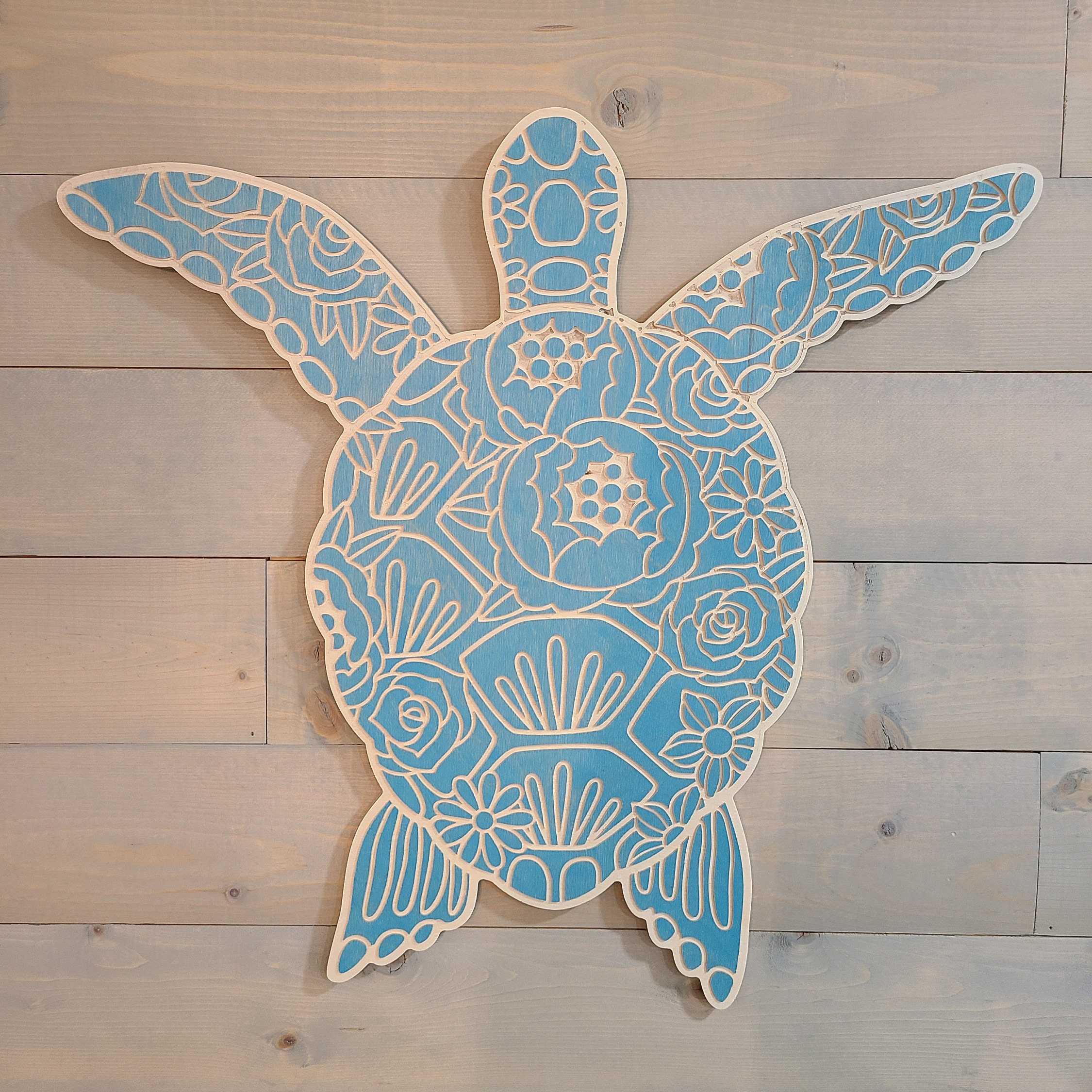 Turtle Wall Art. Sea Turtle Wall Art. Floral Turtle Wall Art. Wood