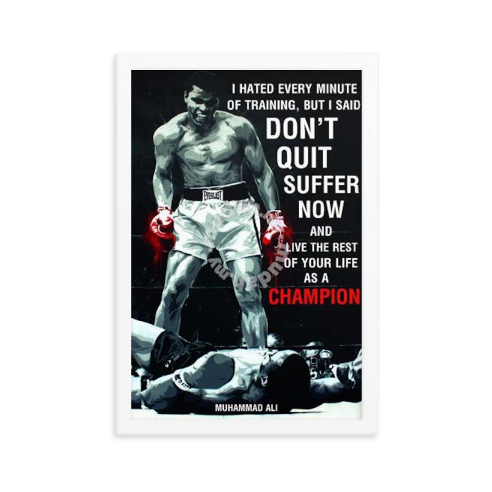 Muhammad Ali Framed Poster Champion Motivational Wall Art - Etsy