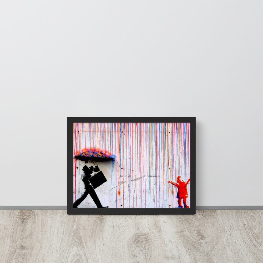 3D Wandtattoo Banksy - Coloured Rain
