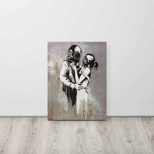 Banksy Think Tank Blur Album Cover Canvas Print Banksy Diver Lovers shops Deep Sea Couple