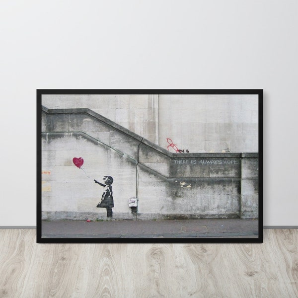 Banksy Digital Download Balloon Girl Digital Print Banksy Quote There is Always Hope Girl with Red Balloon