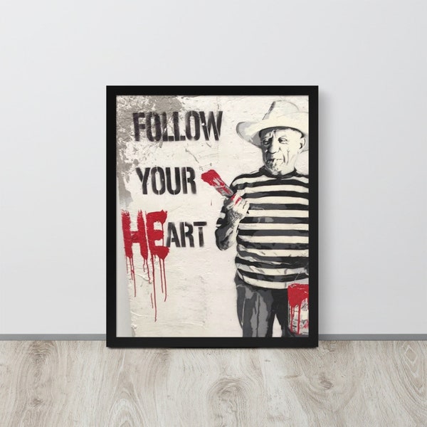 Banksy Digital Download Follow Your Heart Banksy Digital Print Follow Your HE art Banksy Wall Art Graffiti Print Instant Download