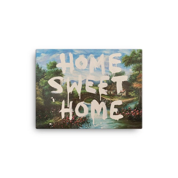 Banksy Digital Print, Home Sweet Home, Basnksy Digital Download, Home Wall Art Print, Banksy Art Painting Print, Instant Download