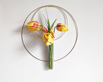 Brass Hanging Hydroponic Vase indoor/outdoor Wreath
