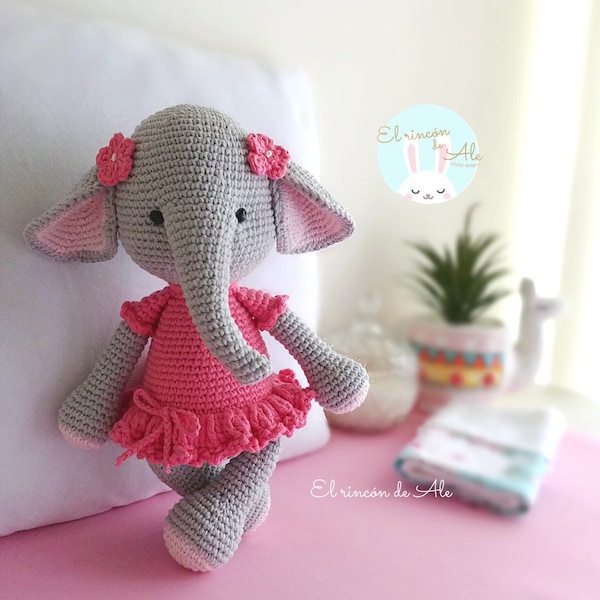 Crochet Pattern ZOE, the elephant/Amigurumi/English