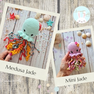 Crochet Pattern/Amigurumi/Jade, jellyfish + Mini Jade/2 PDF/English