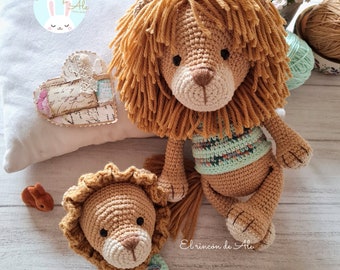 Crochet Pattern/KIT ALAN/Lion&Rattle/PDF/English