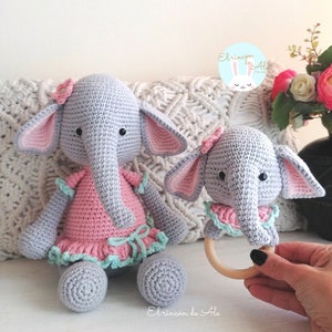 Patron Crochet/KIT ZOE/Éléphant&Hochet/PDF/Anglais