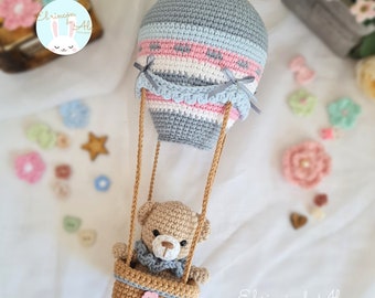 Crochet Pattern/HOT AIR BALLOON/Bear/Pdf/English