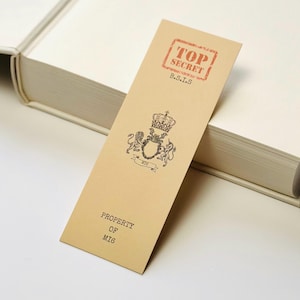 James Bond Custom Bookmark – 007, MI6 Personalized Bookmark Mission Brief image 1