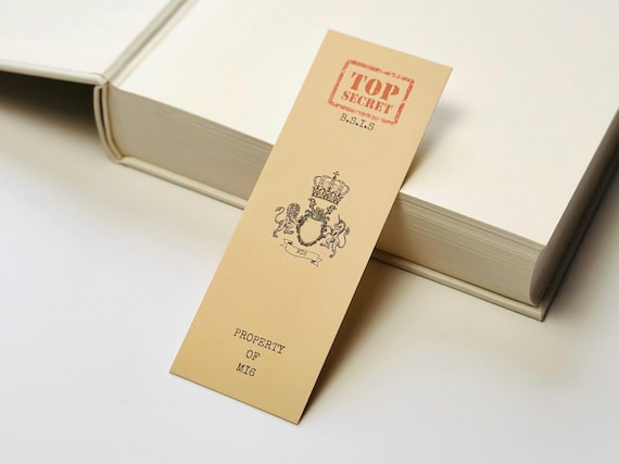 James Bond Custom Bookmark – 007, MI6 Personalized Bookmark Mission Brief