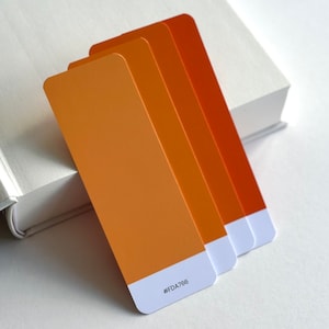 Conjunto de marcadores lindos y coloridos, paleta de colores naranja, regalo para amantes de los libros, marcador de páginas, protector de páginas