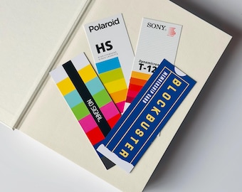 Set de marcapáginas retro: regalos literarios de éxito de taquilla y estilo VHS vintage