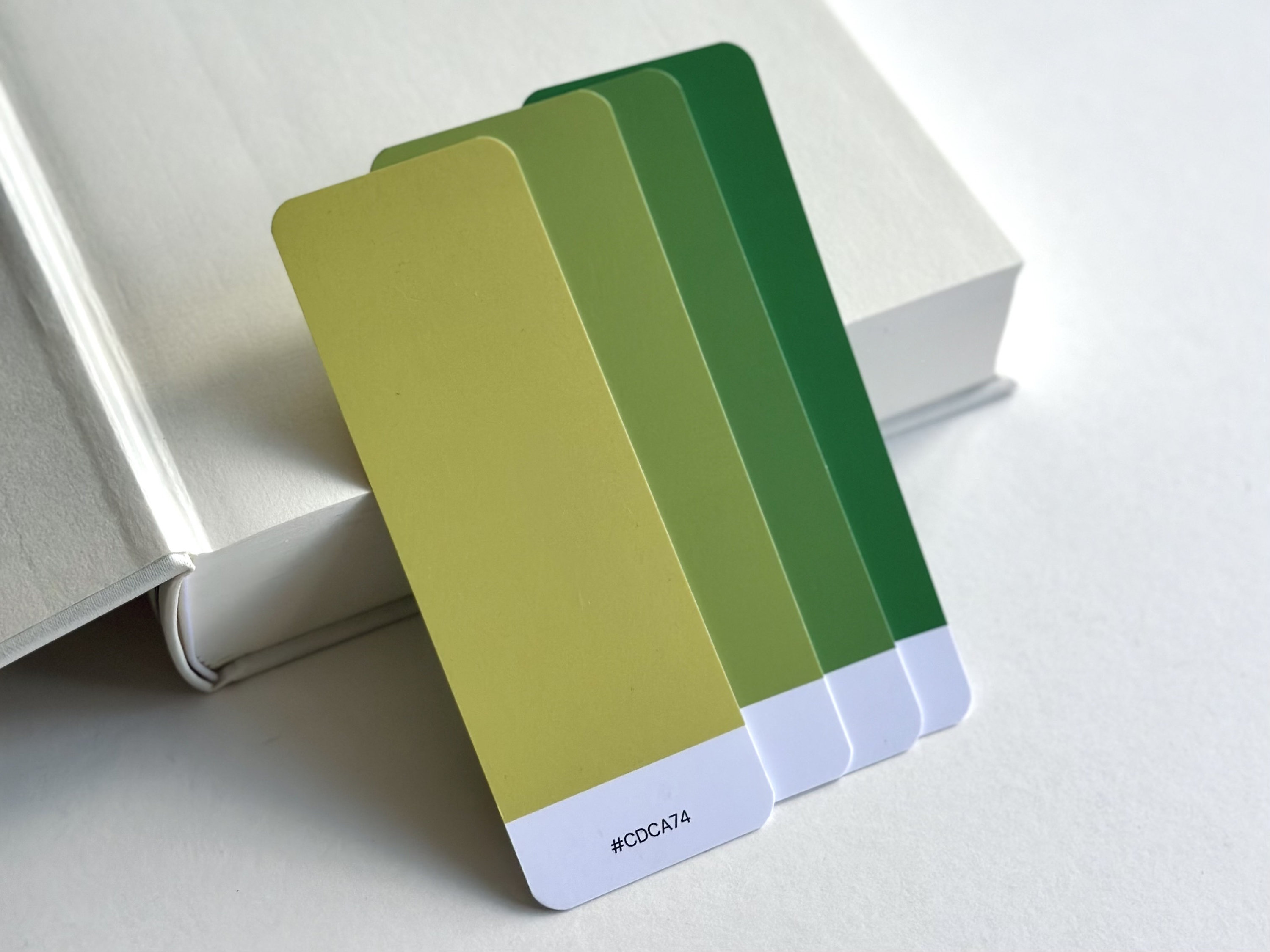 Green Gradient Bookmark Set: Velvet Laminated Silk Card Stock, Bookish ...