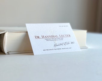 Hannibal Lecter Bookmark, Horror Business Card & Costume Prop