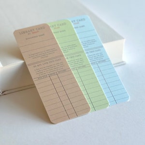 Vintage Library Card Personalised Bookmark, Cute Bookstagram Customisation Bookmarks