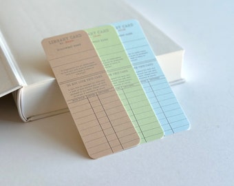 Personalized Vintage Library Card Bookmark: Customizable Literary Gift for Bookworms and Bookstagram