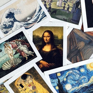 World Art Bookmark Set – 8x A7 Bookmarks on Gesso Paper Featuring Iconic Paintings