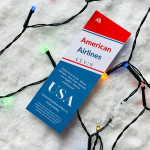Home Alone Bookmark - Kevin Airline Ticket, Christmas Stocking Filler, Bookish Gift