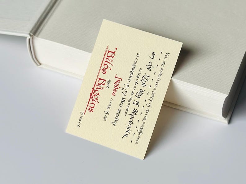 Lord of the Rings Fantasy Bookmark – Bilbo’s Birthday Invitation, Shire Party Prop image 4