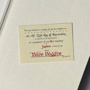 Lord of the Rings Fantasy Bookmark – Bilbo’s Birthday Invitation, Shire Party Prop image 6