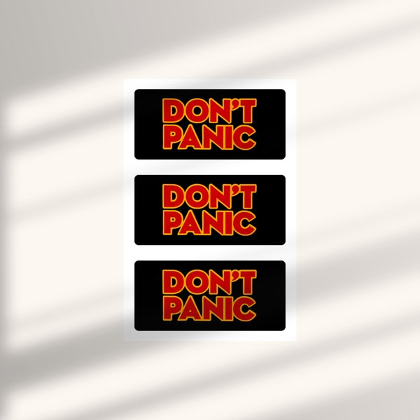 Dont Panic Hitchhikers Guide to the Galaxy Quirky Sticker for Laptop, Phone or Bottle, Douglas Adams, HHGTTG