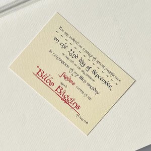 Lord of the Rings Fantasy Bookmark – Bilbo’s Birthday Invitation, Shire Party Prop image 5