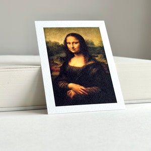Mona Lisa-bladwijzer – A7 gesso-bladwijzer met het iconische portret van Da Vinci