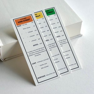 Monopoly Lesezeichen Set, Geschenke für Gamer, Brettspiel Geschenke, schrullige Lesezeichen, Set Lesezeichen