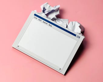 Bloc-notes rétro A6 - Rembourrage pour bas de bureau Windows, 50 feuilles