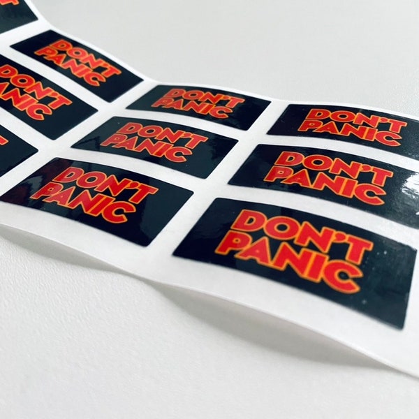 NEW - Don't Panic Hitchhikers Guide to the Galaxy Stickers | HHGTTG | Douglas Adams | Sci-fi Stickers | Quirky Stickers