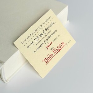 Lord of the Rings Fantasy Bookmark – Bilbo’s Birthday Invitation, Shire Party Prop image 3