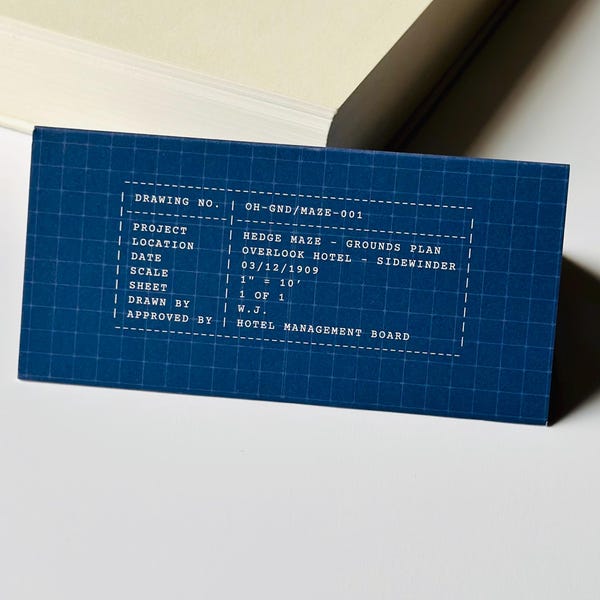 Stephen King Horror Bookmark Holder – The Shining Overlook Hotel Maze Blueprint