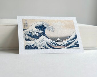 The Great Wave Bookmark – A7 Gesso Bookmark Featuring Hokusai’s Iconic Woodblock Print