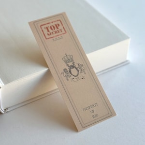 Custom James Bond Bookmark, Bookmarks, Custom Gift, Personalised Gifts, Vintage 007, Folio Society Matching Bookmark