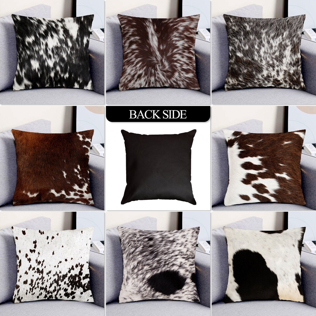100 Genuine Cowhide Cushion Covers Leather Hairy Cushions Pillows