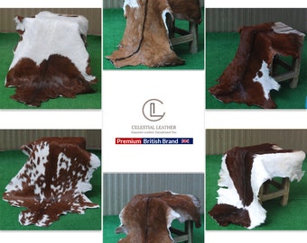 Brown and white genuine Goat hide rugs premium hair-on Goat Skin rug