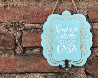 Wood Sign  - Spanish - Espanol - Cuadro de Madera - Llavero -  decoración para el hogar - letrero