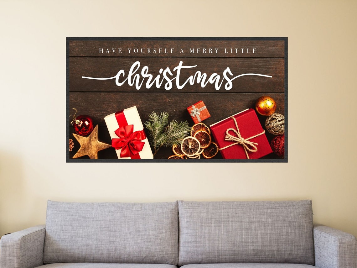 Samsung Frame TV Art, Have Yourself a Merry Little Christmas Farmhouse