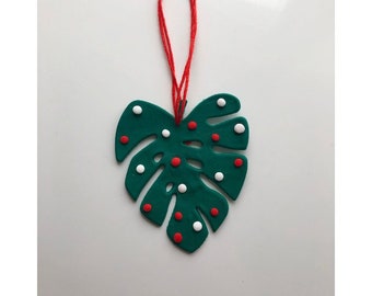 Monstera leaf Christmas tree decoration.