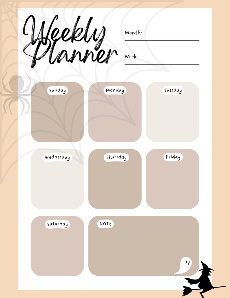 October Printable Weekly Planner Digital - Etsy