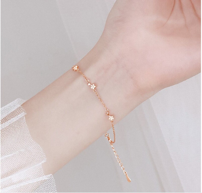 Star Bracelet. Silver Star Bracelet. Rose Gold Star Bracelet - Etsy