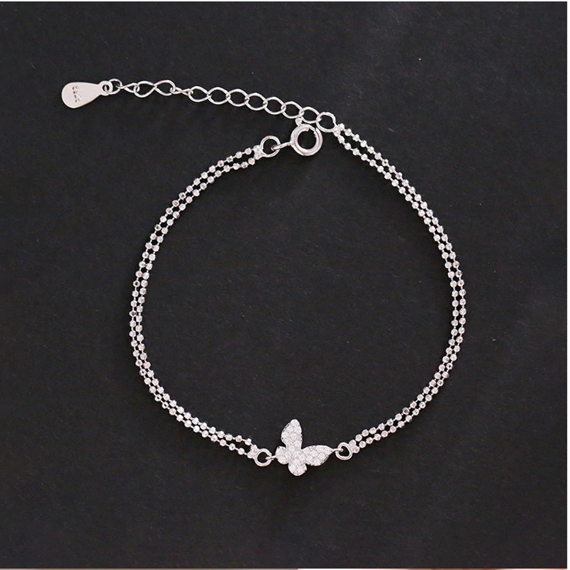 Silver butterfly bracelet main image 1